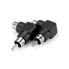 Hosa GRA-259 Right-Angle Adapter Single RCA Female to Single RCA Male - Right Angle - 2 Pack