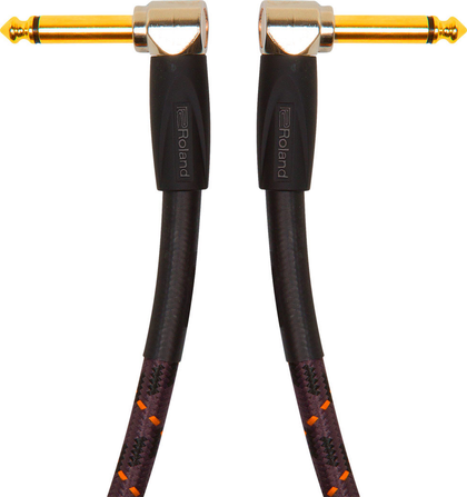 Roland RIC-G3AA Gold Series 3ft Instrument Cable with Angled to Angled 1/4 in. Jack - Bananas at Large