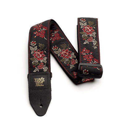 Ernie Ball P04142 Jacquard Design Polypro 2 in. Guitar Strap - Red Rose