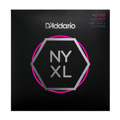 D'Addario NYXL45130 Long Scale Regular Light 5 String Electric Bass Strings 45-130 - Bananas At Large®