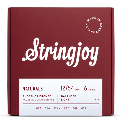 Stringjoy Naturals | Light Gauge (12-54) Phosphor Bronze Acoustic Guitar Strings