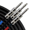 Rapco - YS-P-2 - 2 ft Y Cable - Single 1/4 inch TRS to Dual 1/4 inch TS