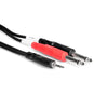 Hosa CMP-153 Stereo Breakout, Mini to Dual 1/4 Cable, 3ft