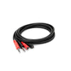 Hosa CPR-202 Stereo Interconnect, Dual 1/4in TS to Dual RCA - 6.5 ft.