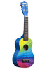 Amahi DDUK10 Soprano Ukulele with Wavy Rainbow Design