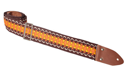 Heller Vintage Guitar Strap brown orange crean