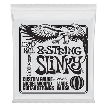 Ernie Ball 8-String Slinky Electric Nickel Wound Gauges .010 .013 .017 .030 .042 .042 .054 .064 .074