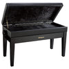 Roland Duet Piano Bench with Storage Compartment - Polished Ebony