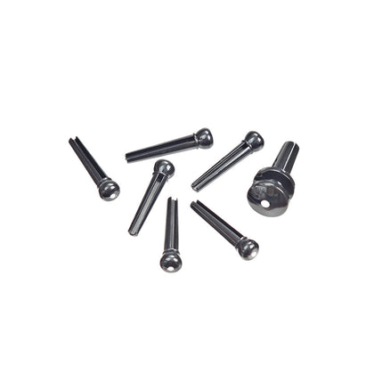 D'addario PWPS9 Molded Bridge Pins with End Pin Set of 7 - Black