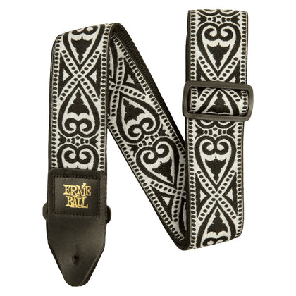 Ernie Ball P05345 Jacquard Design Polypro 2 in. Guitar Strap - Black Heart