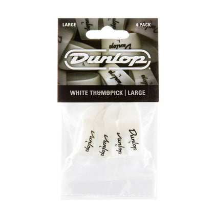 Dunlop - 9003P -  Plastic Thumb Picks (4 pack) - Large, White