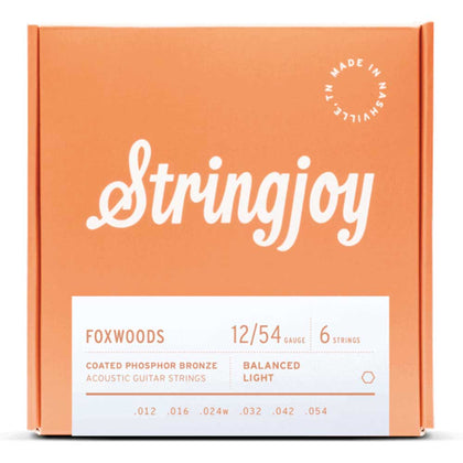 Stringjoy Foxwoods | Light Gauge (12-54) Coated Phosphor Bronze Acoustic Guitar Strings