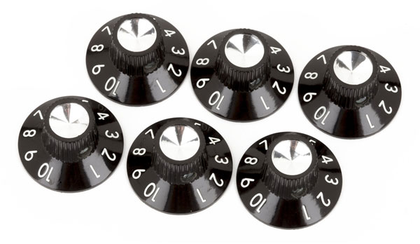 Fender Pure Vintage Black-Silver Skirted Amplifier Knobs - Bananas at Large