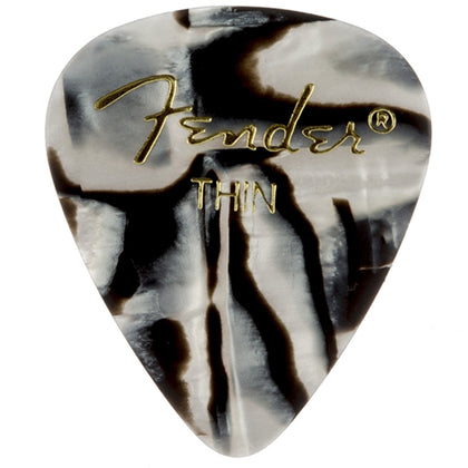 Fender 351 Thin 12 Pack Picks - Celluloid Zebra