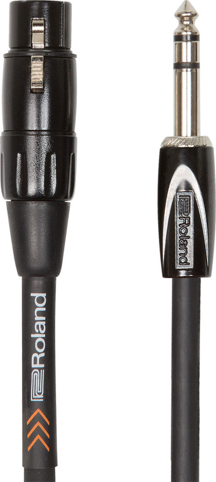 Roland RCC-10-TRXF Black Series 10ft Interconnect Cable with 1/4 in. TRS Male to XLR Female - Bananas at Large