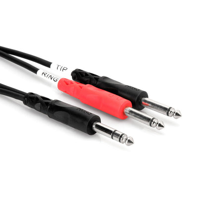 Hosa STP-202 Insert Cable, 1/4in TRS to Dual 1/4in TS - 6.5 ft