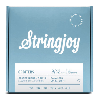 Stringjoy Orbiters | Balanced Super Light Gauge (9-42) Coated Nickel Wound Electric Guitar Strings