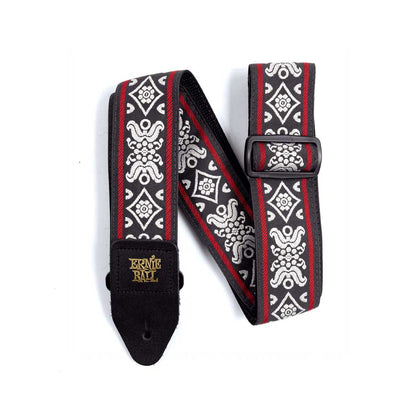 Ernie Ball P04669 Jacquard Design Polypro 2 in. Guitar Strap - Blackjack Red