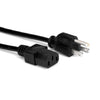 Hosa - PWC-141 - 1 ft Power Cable - 18 AWG - NEMA 5-15P to IEC C13