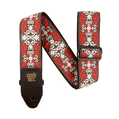 Ernie Ball P04695 Jacquard Design Polypro 2 in. Guitar Strap - Red Trellis