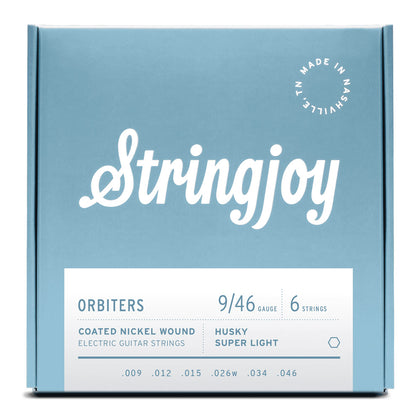 Stringjoy Orbiters | Husky Super Light Gauge (9-46) Coated Nickel Wound Electric Guitar Strings