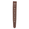 D’Addario L25W1501 Decorative Stitch Leather 2.5 in. Guitar Strap - Brown