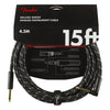 Fender Deluxe Series Straight to Angle Instrument Cable - Black Tweed - 15 ft.