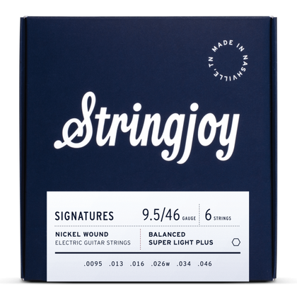 Stringjoy Signatures | Balanced Super Light Plus Gauge (9.5-46) Nickel Wound Electric Guitar Strings