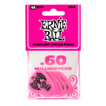 Ernie Ball - P09179 -  Pink Everlast Guitar Picks (12 pack) - Standard - Medium (0.60mm)