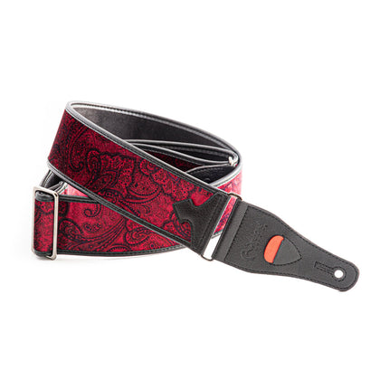 RightOn T-Paisley 2.75 in. Vegan Padded Strap - Velvet Red